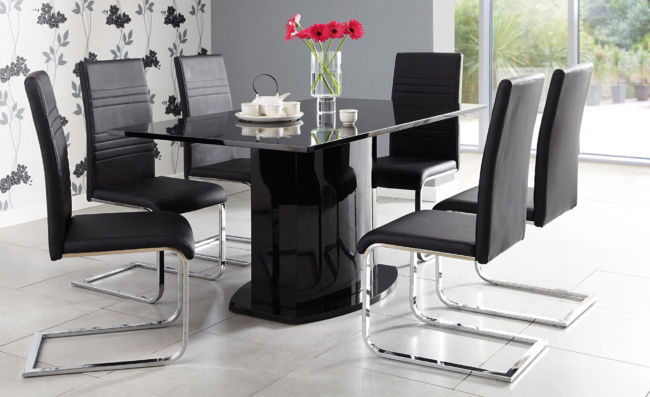 gothic-black-kitchen-chairs-on-white-floor-plus-glass-doors-design