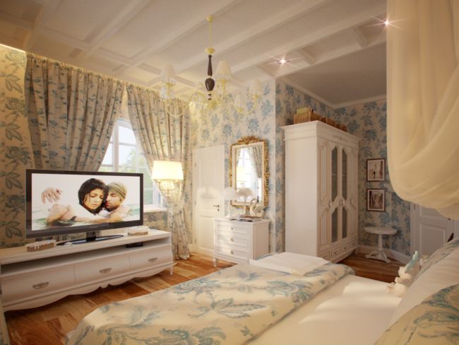 Дизайн интерьера спальня в стиле прованс