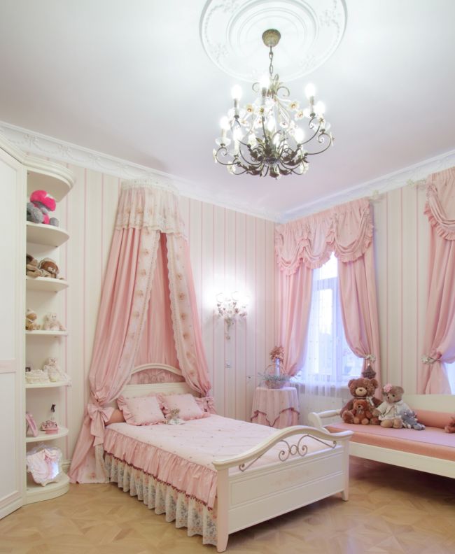 шторы и тектиль для детской в розовом цвете2