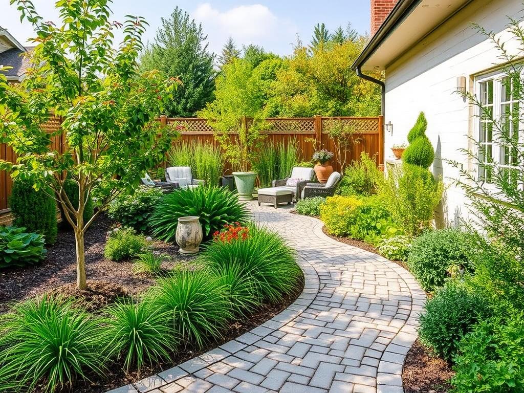 Advantages of paving slabs and cobblestones for landscape improvement.фото