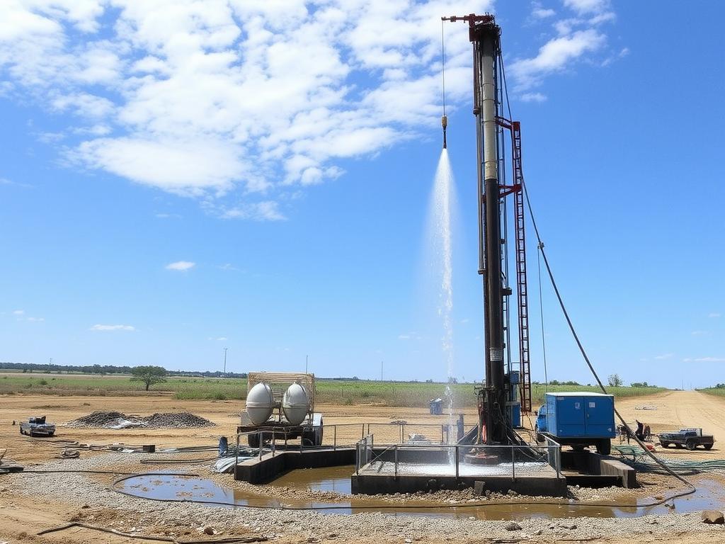 Drilling wells for waterфото