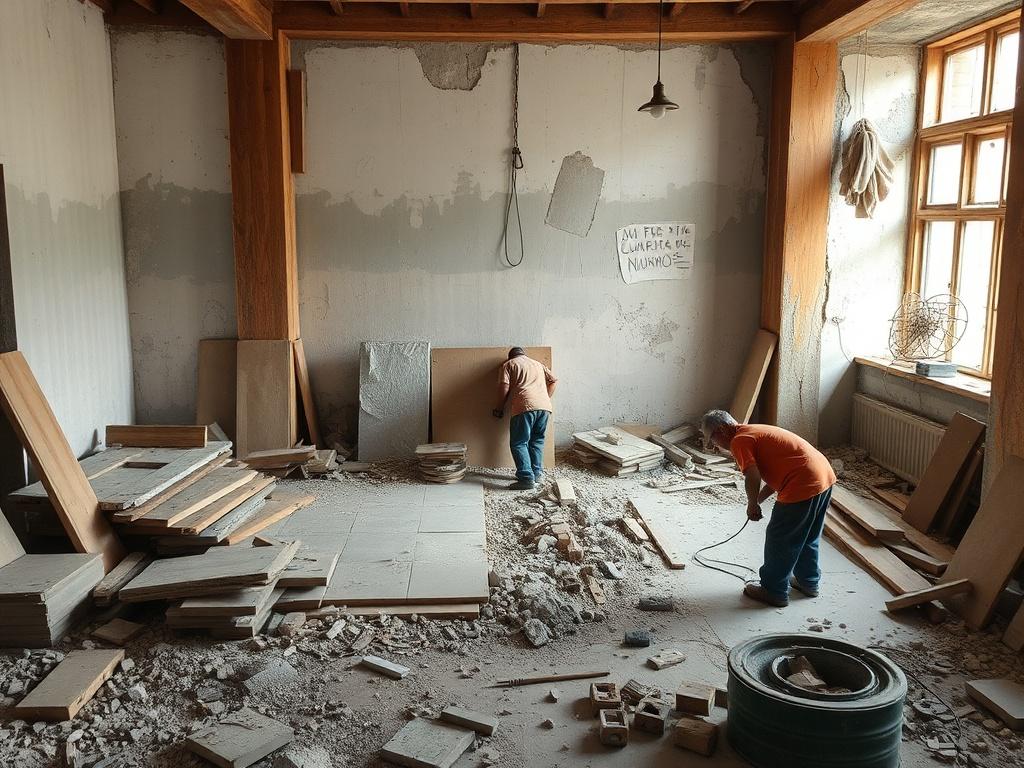 dismantling of the old floorфото